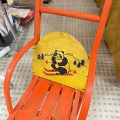 昭和レトロ ソリ オレンジ 木製 現状品の画像