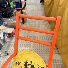 昭和レトロ ソリ オレンジ 木製 現状品の画像
