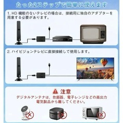 室内アンテナ テレビアンテナ 地デジアンテナ HDTV 4K 1080P設置簡単の画像