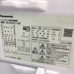 ★リユースのサカイ春日部店★KJ11123 Panasonic 冷蔵庫 NR-B18C1-K 180L 23年製 動作確認／クリーニング済みの画像