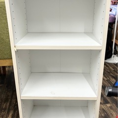 ②【中古品】3段 カラーボックス 木製 ホワイト ワイドタイプ 収納家具の画像