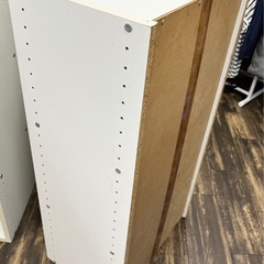 ②【中古品】3段 カラーボックス 木製 ホワイト ワイドタイプ 収納家具の画像