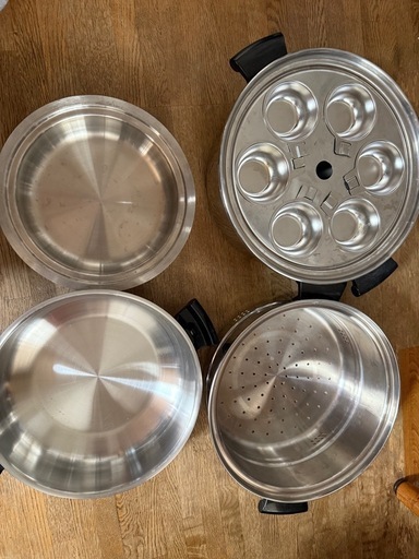ロイヤルクイーン　ステンレススチール 蒸し器 2点セット Amway's Queen ステンレススチール蒸し器セット (Sachiyo ) 中延