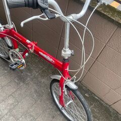 リサイクルショップどりーむ荒田店　No404 自転車　ミニベロ　CARIBOU　LIGHT　カリブーライト　ギア切り替え付き　軽量アルミフレームで快適♪　折りたたみ固着　不可(´;ω;｀)の画像