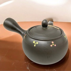最終値下げ‼️常滑焼 急須 2つセット 手描き トミセラ トコナメヤキ 黒泥小花キッチン急須 和食器 煎茶道具 箱付き 未使用品 utsuwa 自宅保管品の画像
