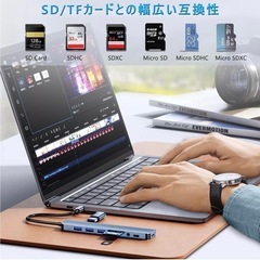 PC 多機能 USBハブ カードリーダー 新品未開封品の画像