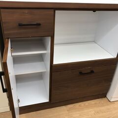 ★リユースのサカイ春日部店★KJ11124  食器棚 ブラウン H181×W89×D42 クリーニング済みの画像