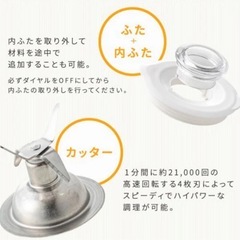 ミキサー 600ml 氷対応 PFJM-600-W ホワイトの画像