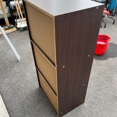 3段 ダークブラウン カラーボックス 収納 棚 マルチ収納 本 教科書 整理にも 中古品 ③の画像