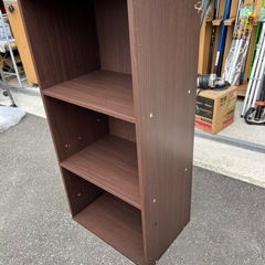 3段 ダークブラウン カラーボックス 収納 棚 マルチ収納 本 教科書 整理にも 中古品 ③の画像