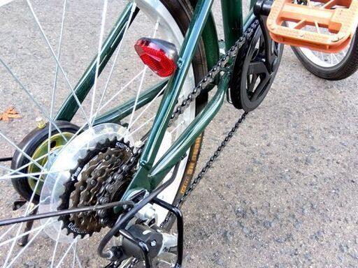 Folding Bicycle 20インチ 折りたたみ自転車 6段変速 鍵無し グリーン