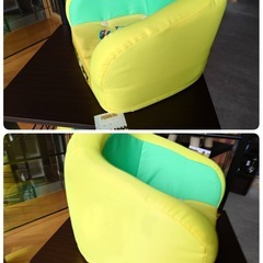 ● スヌーピー ベビーチェア ベビー クッションチェア 座椅子 イエロー×グリーン  1点 880円×3点あります 中古 ③の画像