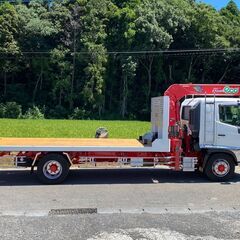【K-0008】日野レンジャー FE7JL 増トン ユニック付 セルフローダー ローダー H24年 3段フックイン 6900kg 車検 リモコン付 メッキパーツの画像