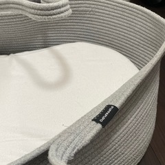 	PUPPAPUPO クーファン ロープ編み 敷きマット付き クーハン ベビーキャリー かご ベビー バスケット 赤ちゃん 退院 シンプルの画像