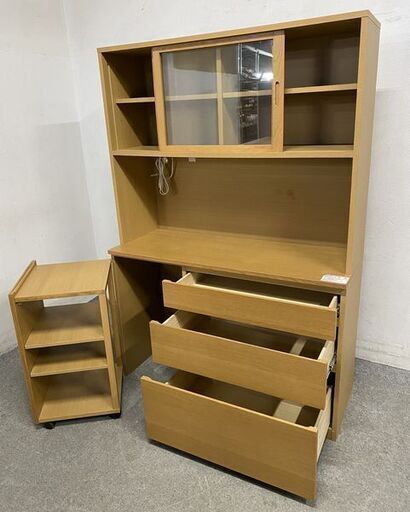 無印良品 MUJI 木製カップボード 幅120 オーク材 キッチンボード