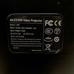 ビデオプロジェクター AILESSOM L308 プロジェクター ホームシアター ブラック リモコン付き 本体のみ ジャンク品の画像