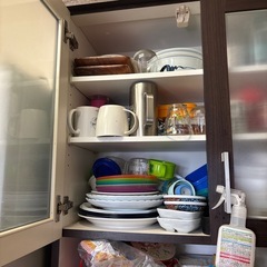 ニトリ✴︎食器棚✴︎キッチンボード✴︎ブラウンの画像