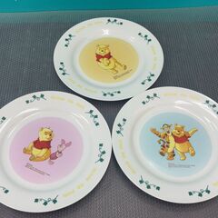 【差し上げます】未使用 winnie the pooh くまのプーさん お皿 プレート 3枚セットの画像
