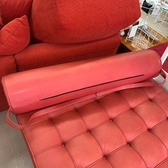 美原店 バルセロナ デイベッド ソファ　カウチ レザー レッド　シングルベッドの画像