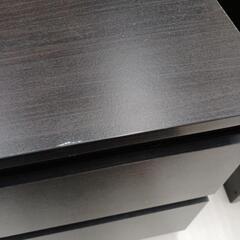 【ドリーム尾浜店】2段サイドチェスト　IKEA　BK　※キズ　ハガレ　スレあり　高さ(H)49×幅 (W)35×奥行(D)39.5(cm)の画像