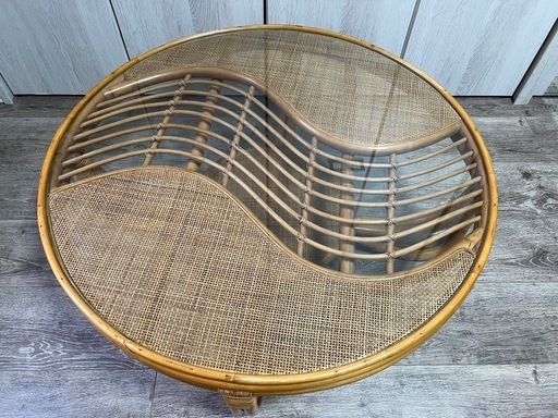 ラタン 波型デザイン センターテーブル