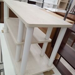 リユースのサカイ栃木店★ジモティ割あり★  TV台 ホワイトベージュ W80.2×D29.7×H41.4 クリーニング済み TC10023の画像