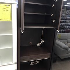 【ジャングル・ジャングル岩出店】【A823】食器棚 スライドドア ブラウン 中古 家具 和歌山 岩出市 紀の川市 海南市の画像