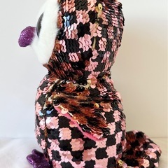 【美品】 ty フリッパブルズ チェック スパンコール ぬいぐるみ フクロウ 15cmの画像