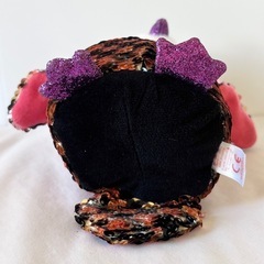 【美品】 ty フリッパブルズ チェック スパンコール ぬいぐるみ フクロウ 15cmの画像