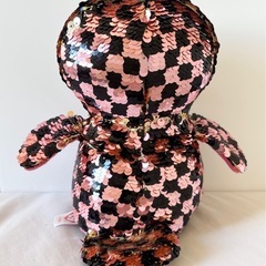 【美品】 ty フリッパブルズ チェック スパンコール ぬいぐるみ フクロウ 15cmの画像