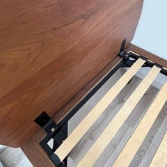 無印　ベッドフレーム+ヘッドボード　旧タイプ　シングル　ウォールナットの画像