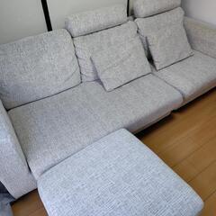 L字型3人掛けカウチソファの画像