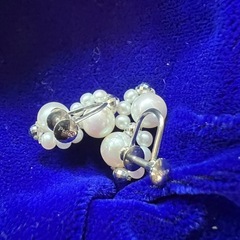 プラチナ　真珠　イヤリング　pt850の画像