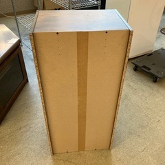 M2507-387 扉付きカラーボックス 3段 ブラウンマーブル キズ汚れ有りの画像