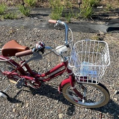 子供車16インチ自転車　redの画像