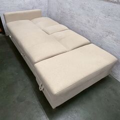 【ジモティ限定特価】リビングソファ 3人掛けソファ ソファベッド オットマン付 座面下収納付き Y1983の画像