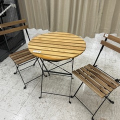 【トレファクマーケット千葉おゆみ野店】ご来店いただける方限定！テラスなどで使えるおしゃれなガーデンテーブル＆チェアのご紹介です！の画像