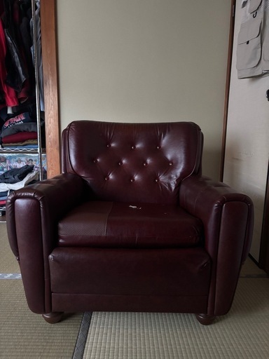 1人がけレザーソファ