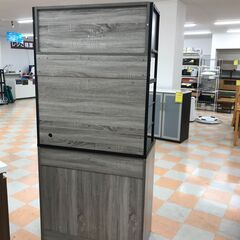 【ｼﾞｬﾝｸﾞﾙｼﾞｬﾝｸﾞﾙ金沢店】食器棚 木目調/グレー W(幅)90.0cm×D(奥行き)38.0cm×H(高さ)186.0cm ※クリーニング済みの画像