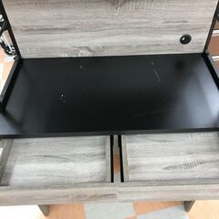 【ｼﾞｬﾝｸﾞﾙｼﾞｬﾝｸﾞﾙ金沢店】食器棚 木目調/グレー W(幅)90.0cm×D(奥行き)38.0cm×H(高さ)186.0cm ※クリーニング済みの画像