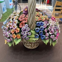 【ジャングルジャングル岸和田和泉インター店】カポティモンテ フラワーバスケット 陶花 置物 雑貨 和泉市 堺市 岸和田市 泉大津市 高石市 泉北郡熊取町（の画像