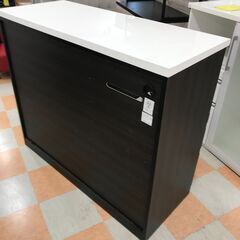 【ｼﾞｬﾝｸﾞﾙｼﾞｬﾝｸﾞﾙ金沢店】レンジ台 木目調/白 W(幅)120.0cm×D(奥行き)50.0cm×H(高さ)100.0cm ※クリーニング済みの画像