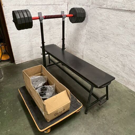 ま　【送料込み】ベンチプレスセット④ ベンチ ベンチプレスセット 3kg/8枚 2kg/4枚 1.5kg/4枚 セット ベンチ付