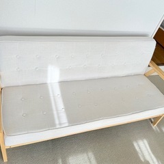 【美品】ホワイト　3人掛けソファの画像