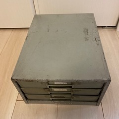 昭和レトロ スチールケース 書類ケース レターケース 3段 引き出し 古道具 アンティークの画像