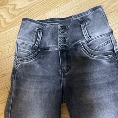 アウトポケットハイウエストパギンス（グレー）の画像