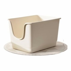 <決まりました>新品未使用　大型の猫用トイレ　砂の飛散防止トイレ　ホワイトの画像
