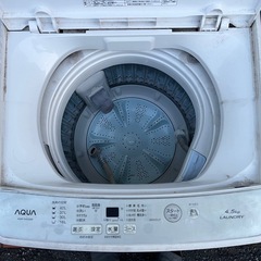 無料！洗濯機 4.5kg アクア 2019年製　動作確認済み の画像