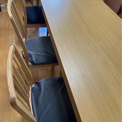 イケア　エーケダーレン　伸長式木製ダイニングテーブル　チェア6脚セット　の画像