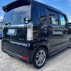 車検令和9年4月1日まで！N-BOXカスタム！フルセグTV、ナビ、CD/DVD、Bluetooth！Bカメラ！AW！両側スライドドア！(片側パワスラ)、スマーキー！乗って帰れます♪の画像
